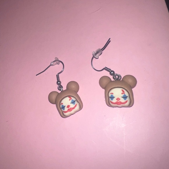 Handmade Clown bear earrings - Picture 2 of 5